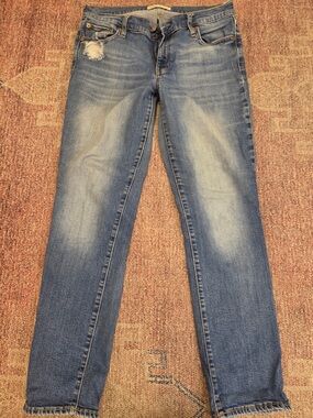 Gap 1969 real straight mid rise jeans 29 short distressed light wash
